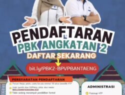 BPVP Bantaeng Buka Pendaftaran Pelatihan PBK Angkatan 2, Gratis dan Terbuka untuk Umum!