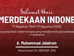 Ketua Umum CV. ABIHZAR JAYA, A. Muhammad Jalalrum Mengucapkan Selamat Hari Kemerdekaan Indonesia 17 Agustus 2025