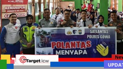Lewat Program Police Goes To School, Satlantas Polres Gowa Berikan Edukasi Lalu Lintas dan ETLE kepada Pelajar