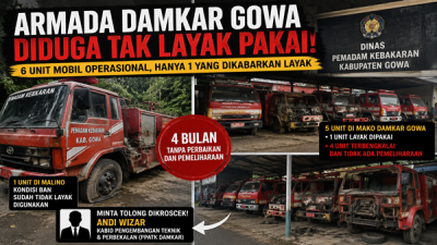 Diduga Lalai Pemeliharaan, Armada Damkar Gowa Terancam Lumpuh Saat Darurat